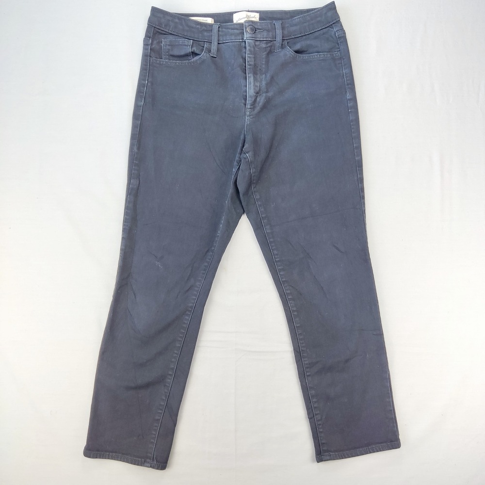 Universal Thread Jeans Womens 6/28S Black High Rise Slim Straight Stretch Denim